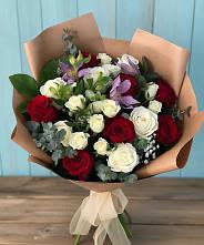 Букет цветов из:  Розы и Альстромерии #REPLACE_PRED# Панино