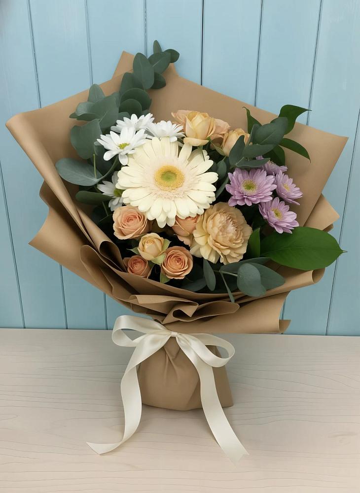 Букет цветов из: Герберы и Хризантемы в Панино