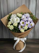 Букет цветов из:  Хризантемы и Розы в Панино