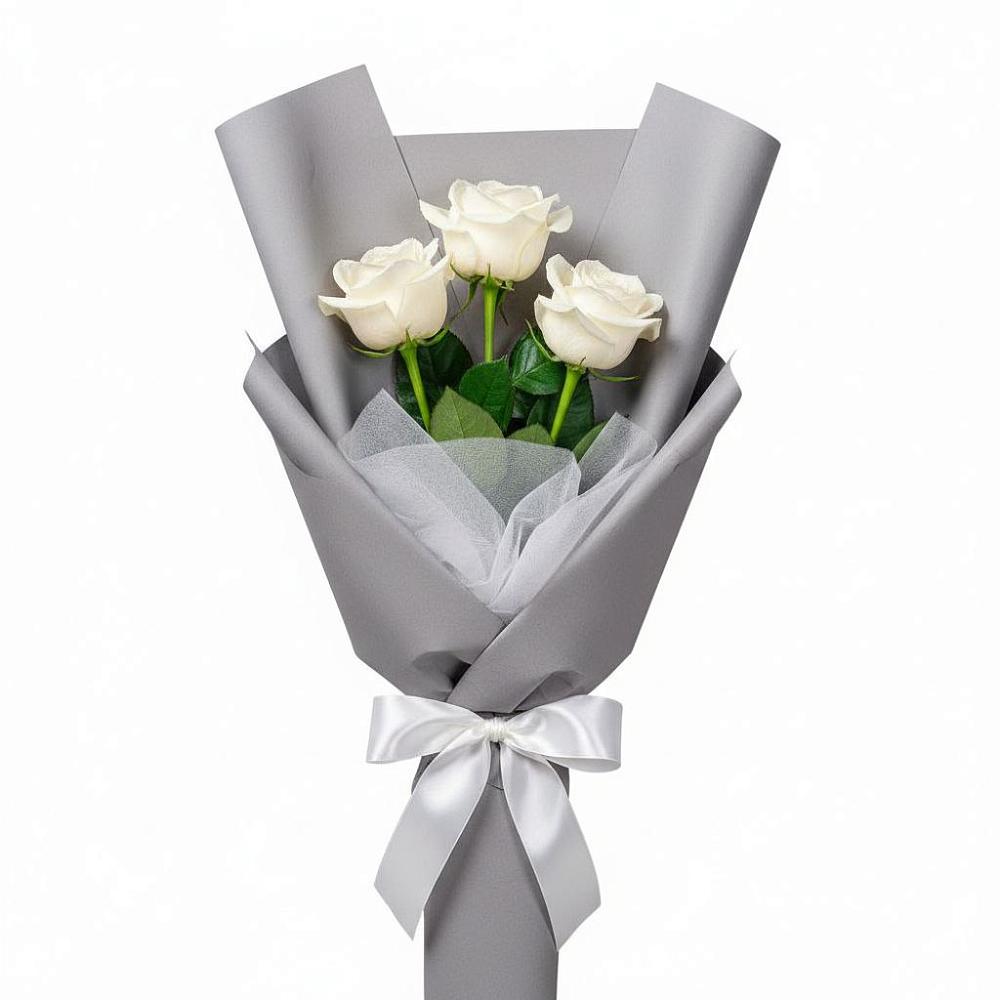 Букет 3 белые розы в Панино