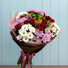 Букет цветов из:  Розы, Хризантемы и Альстромерии #REPLACE_PRED# Панино