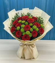 Букет цветов из:  Розы и Хризантемы в Панино