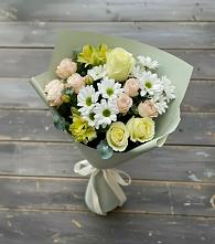 Букет цветов из:  Альстромерии, Розы и Хризантемы в Панино