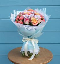 Букет цветов из:  Хризантемы и Розы #REPLACE_PRED# Панино